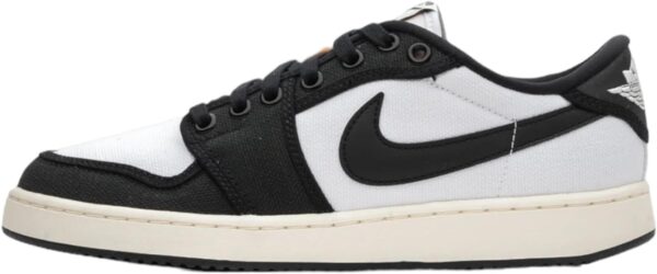 Nike Hommes Air Jordan 1 Low Chaussures de Basketball, Blanc/voile noire