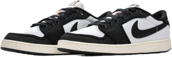 Nike Hommes Air Jordan 1 Low Chaussures de Basketball, Blanc/voile noire – Image 3