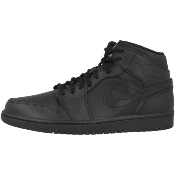 Nike Homme Air Jordan 1 Mid Chaussures de Basketball, Black/Black/Black 034