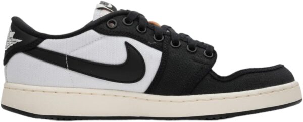 Nike Hommes Air Jordan 1 Low Chaussures de Basketball, Blanc/voile noire – Image 6