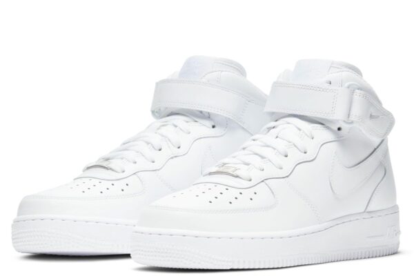 Nike Chaussures Air Force 1 Mid '07 en cuir pour femme, blanc – Image 8