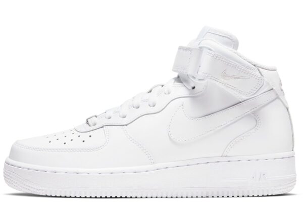 Nike Chaussures Air Force 1 Mid '07 en cuir pour femme, blanc