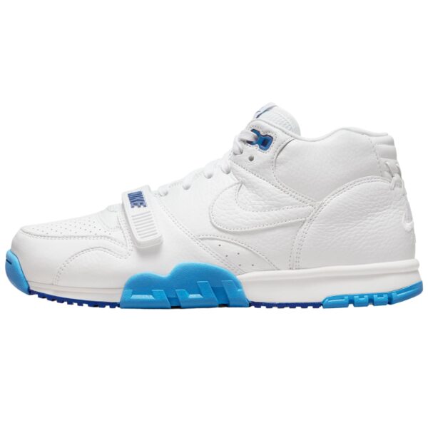 Nike Chaussures de basket-ball Air Trainer 1 pour homme, Blanc/blanc-bleu université