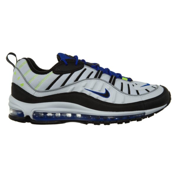 Nike Homme Air Max 98 Chaussure de Course, Blanco/Negro/Racer Blue/Voltio – Image 7