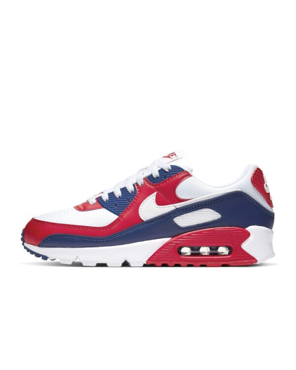 Nike Air Max 90 Hommes Chaussures De Course Casual Cw5456-100, Bleu (Blanc/blanc/rouge profond)