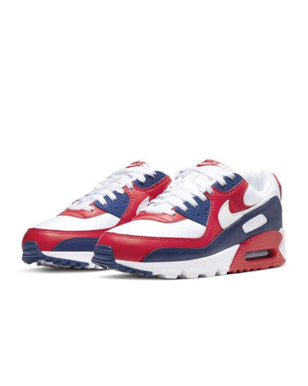 Nike Air Max 90 Hommes Chaussures De Course Casual Cw5456-100, Bleu (Blanc/blanc/rouge profond) – Image 5